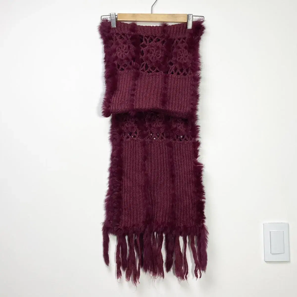 천연 퍼 장식 목도리 머플러 Womens Scarf